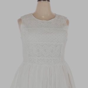 Lane Bryant midi white w/ crochet dress